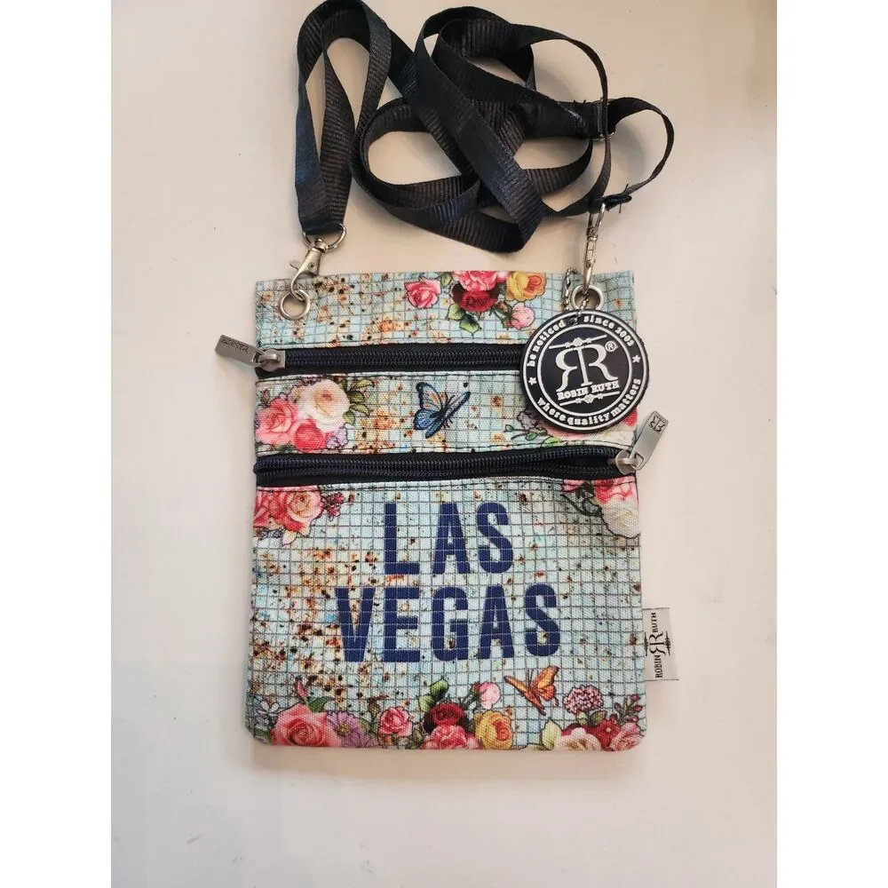 Robin Ruth Las Vegas floral print canvas crossbody bag B33